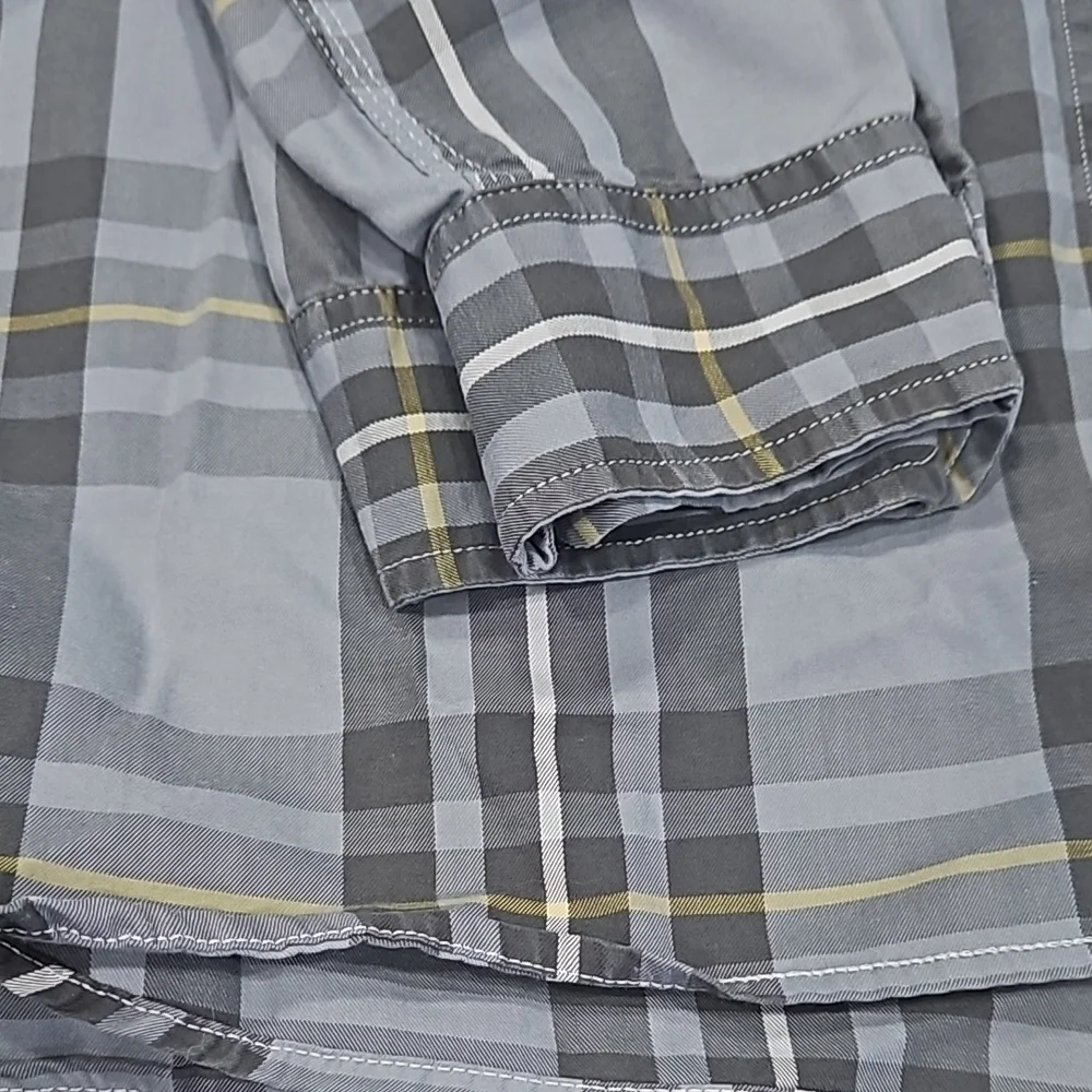 Size 2XL XXL Men's Grey Plaid Long Sleeve Button-Down Shirt by The North Face